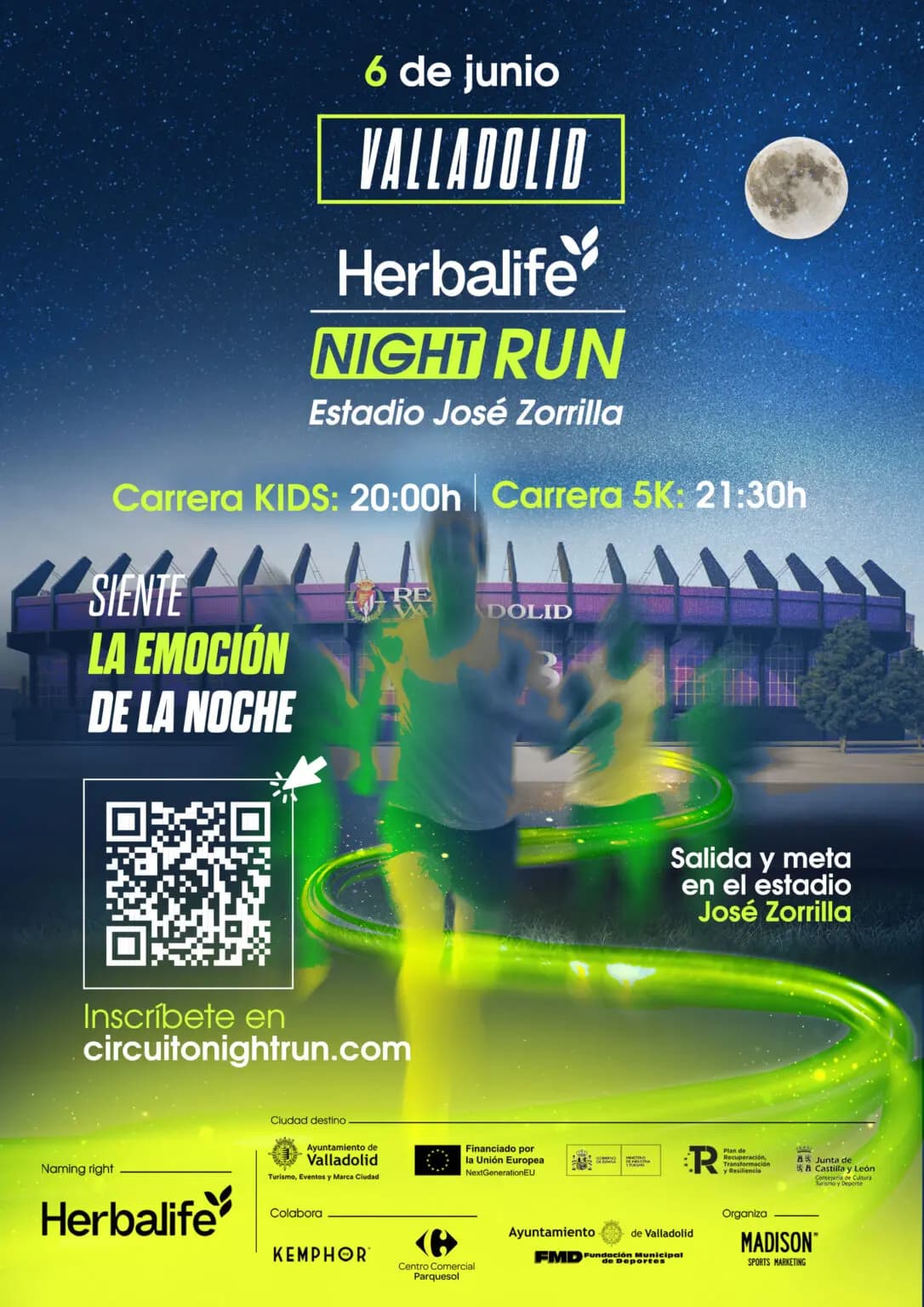 Herbalife Night Run Valladolid ilumina Zorrilla