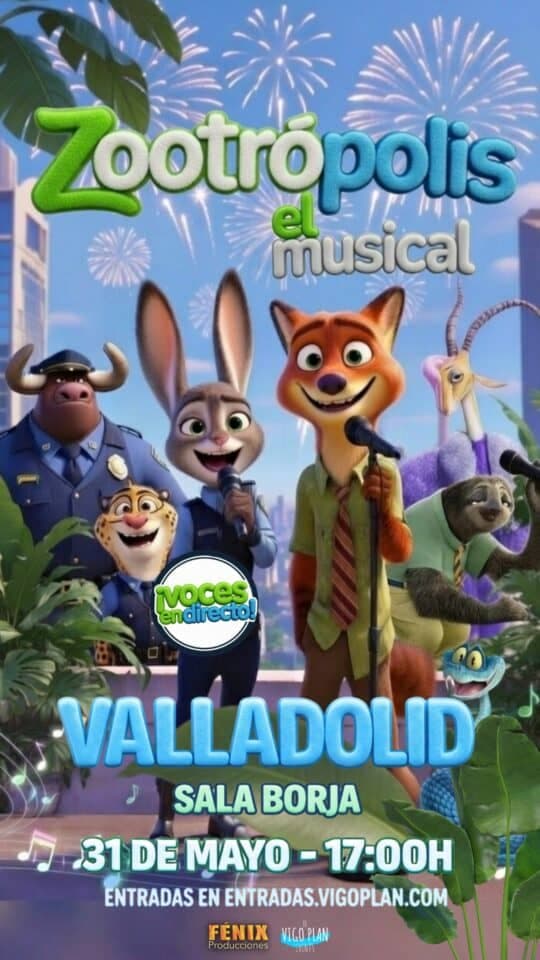 Zootrópolis: musical infantil en la Sala Borja de Valladolid