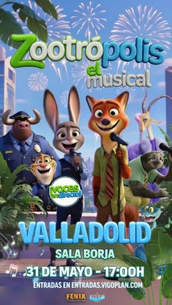 Zootrópolis: musical infantil en la Sala Borja de Valladolid