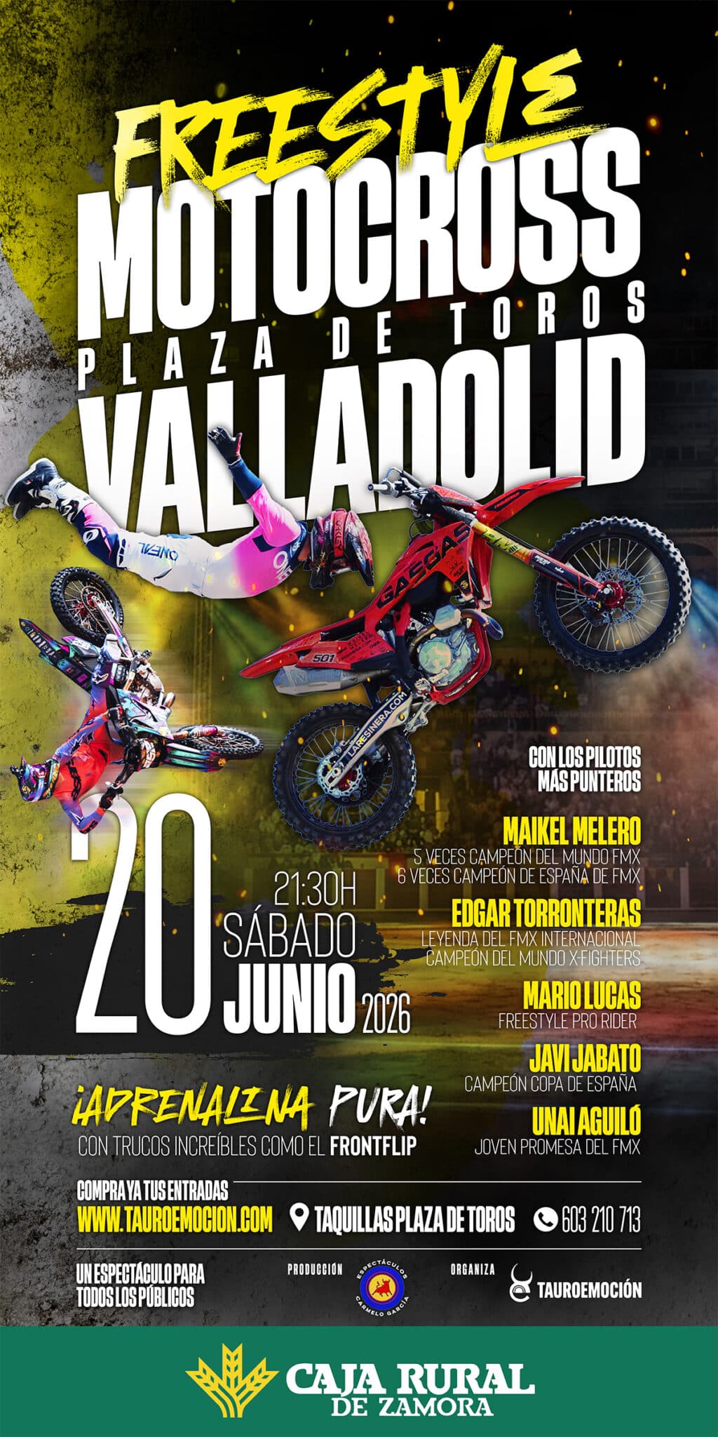Freestyle Motocross Valladolid, saltos y fuego