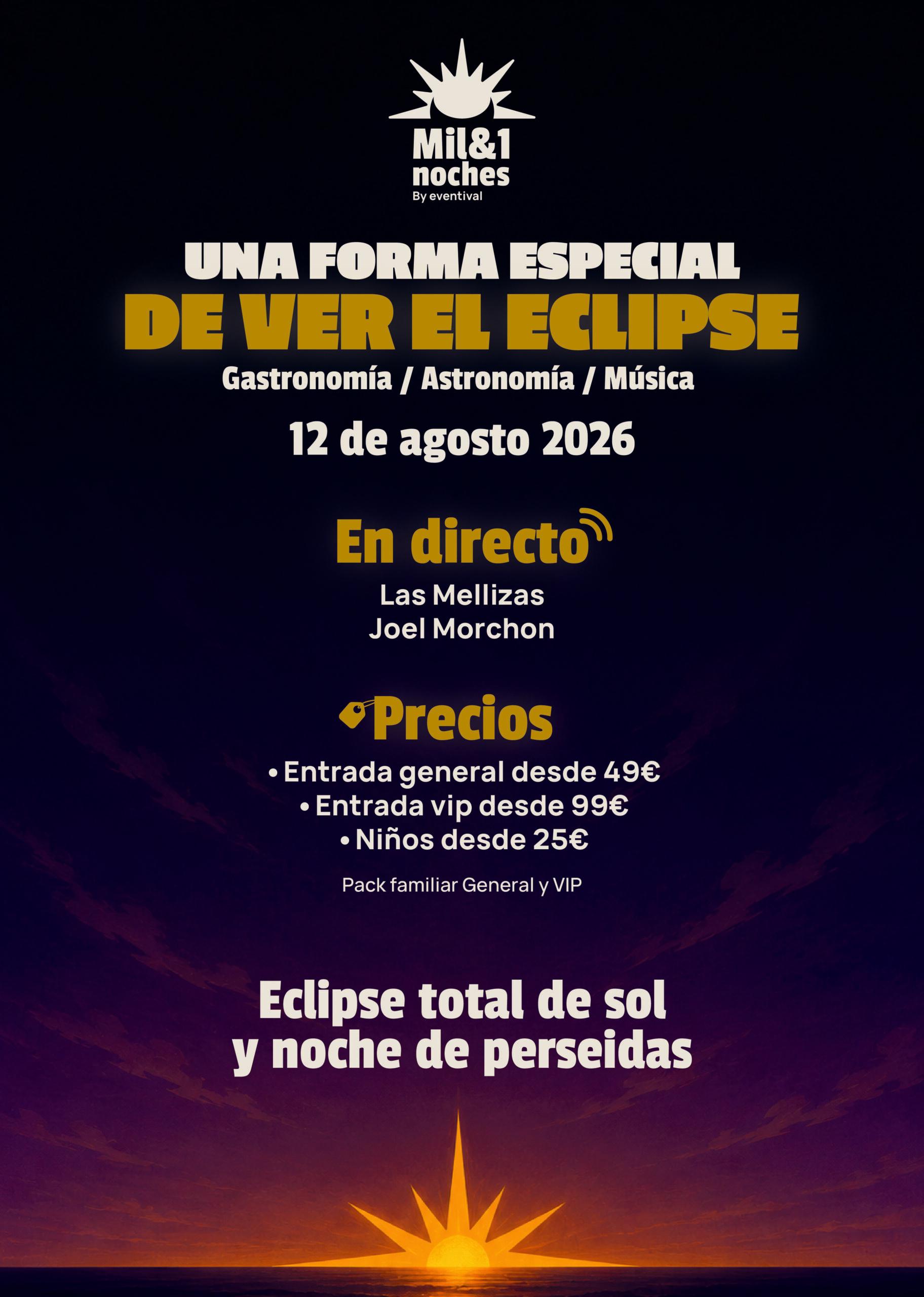 eclipse solar 2026, evento mil y 1 noches en matapozuelos