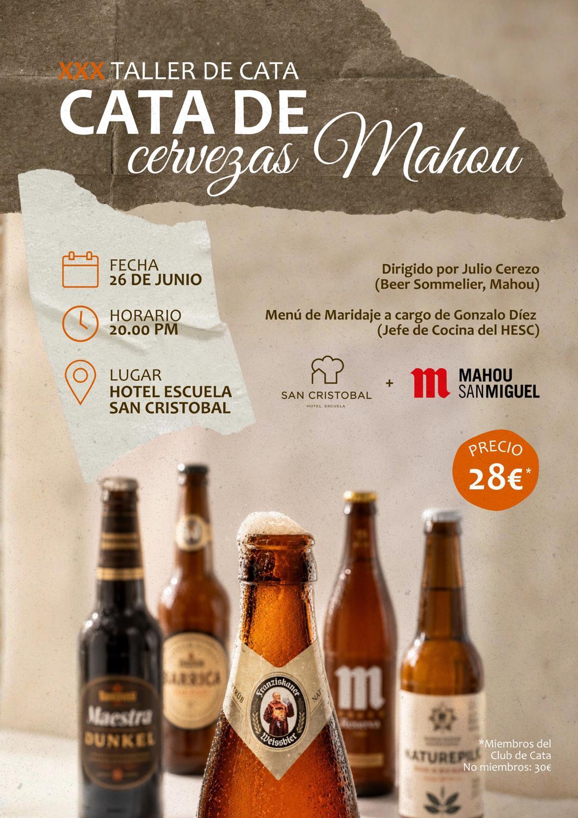 cata de cerveza en Valladolid en el hotel escuela san cristóbal