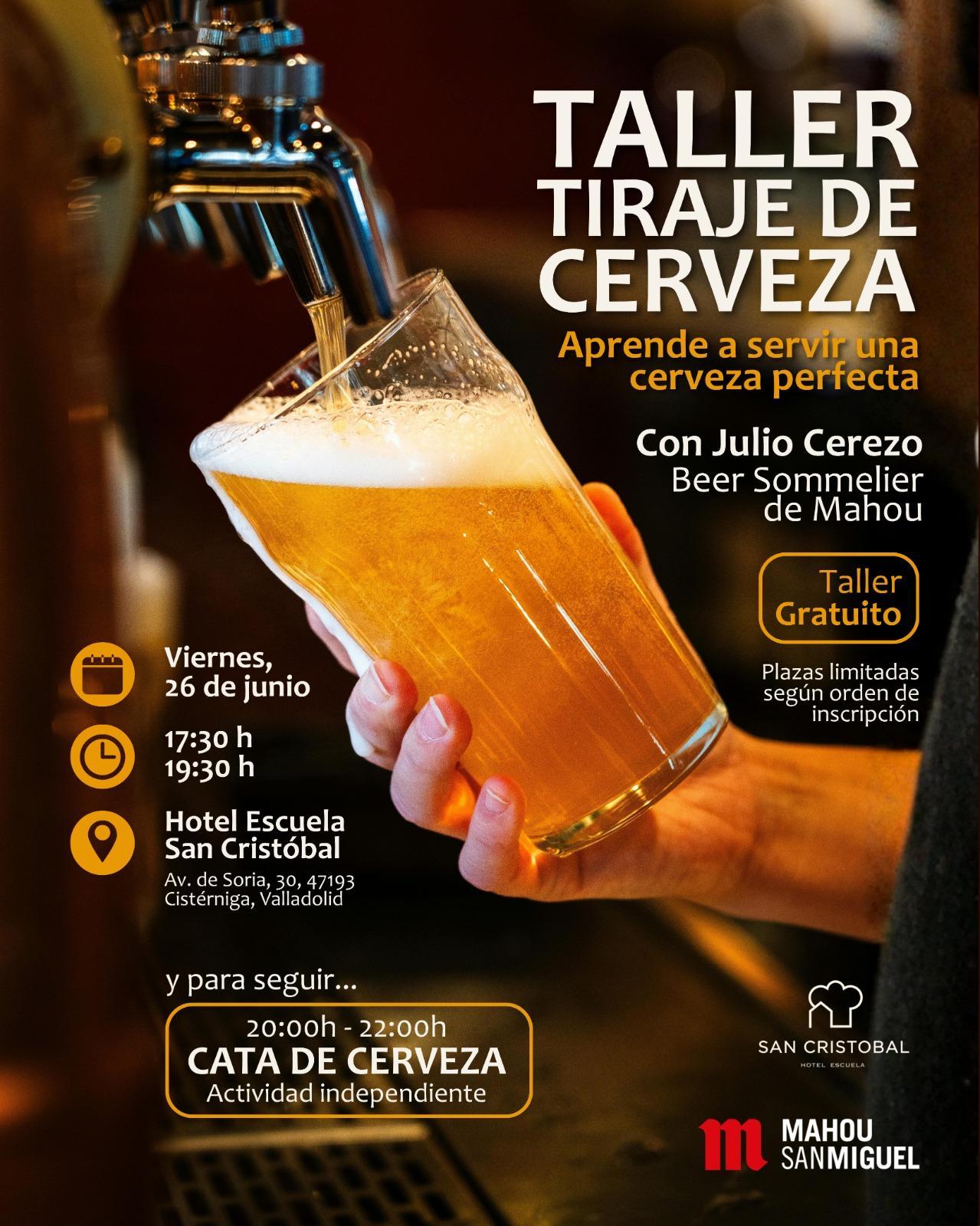 taller de cerveza en Valladolid en el hotel escuela san cristóbal